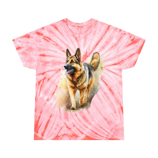 German Shepard pawprint Love Tie-Dye Tee, Cyclone