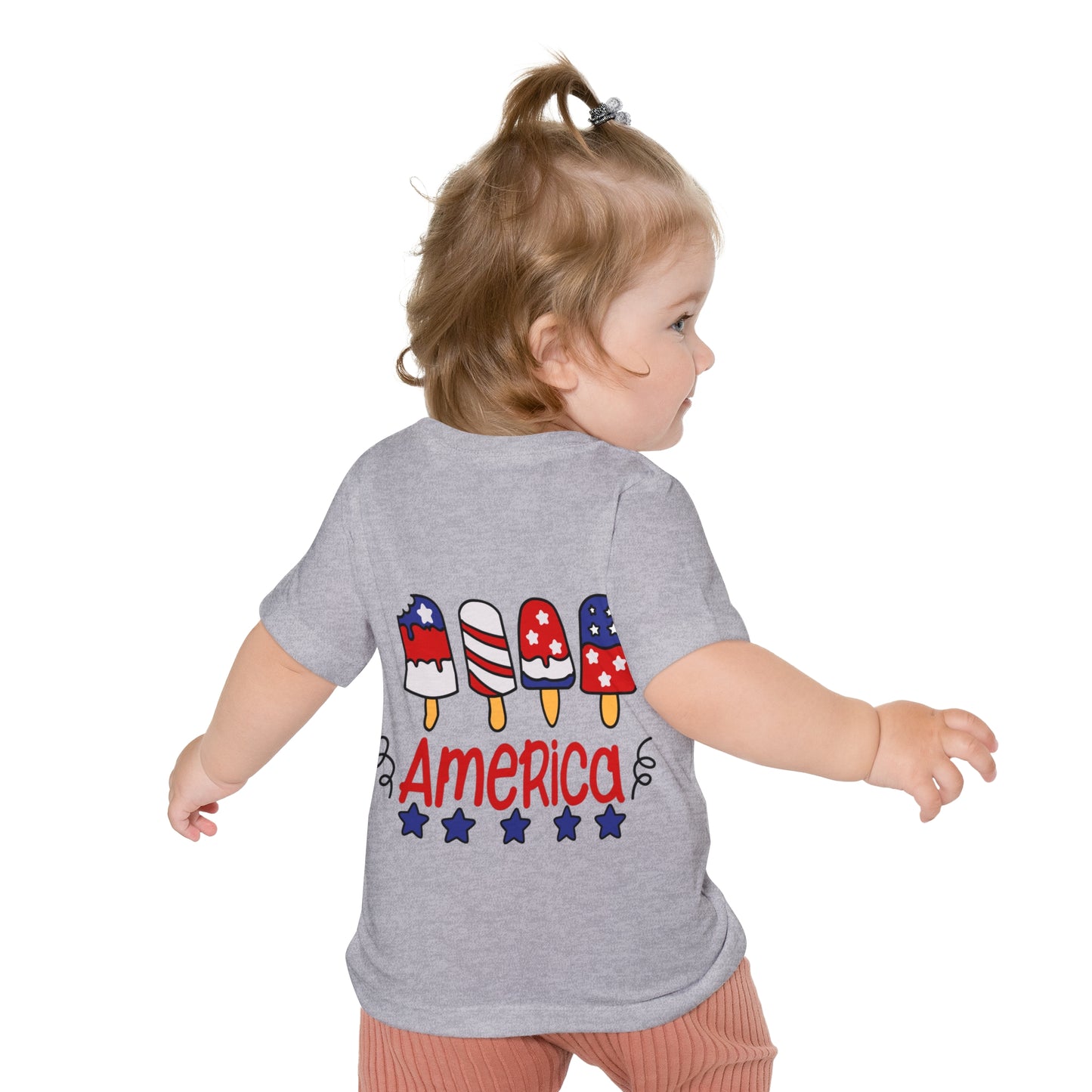 Red White and Cute 4th of July Baby Short Sleeve T-Shirt Patriotic