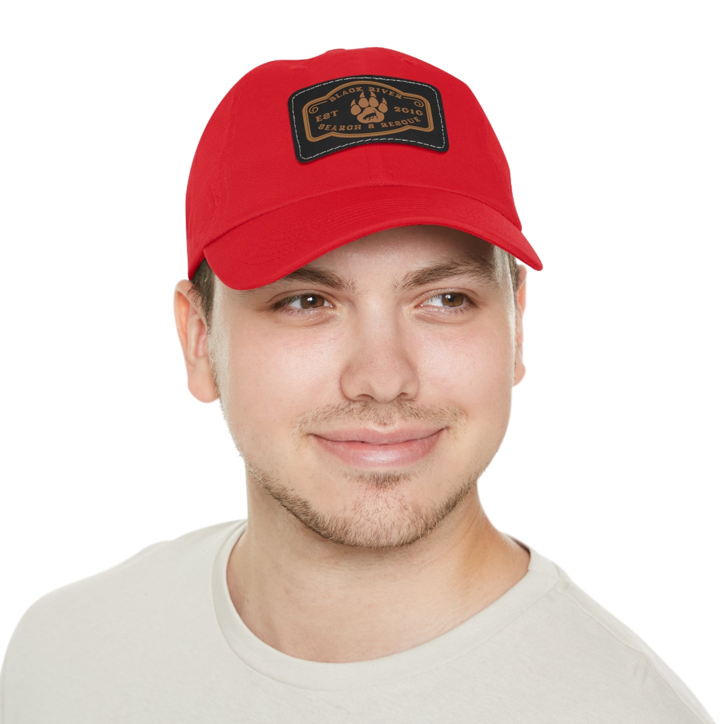 Black River Search & Rescue Logo Unisex Hat with Leather Patch (Rectangle), Multiple colors