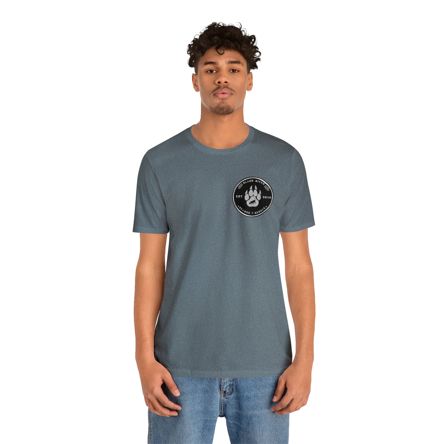 Black River Search & Rescue Logo Black Unisex Jersey Short Sleeve Tee