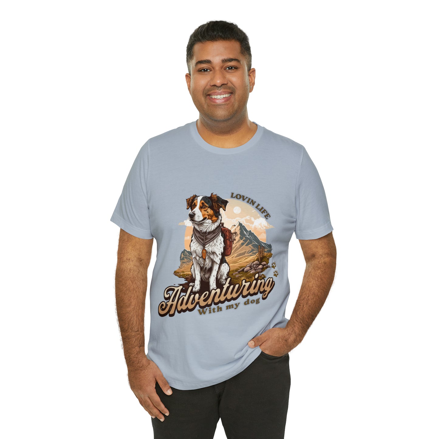 Adventuring with my Dog Short Sleeve Tee, Vintage Outdoor theme
