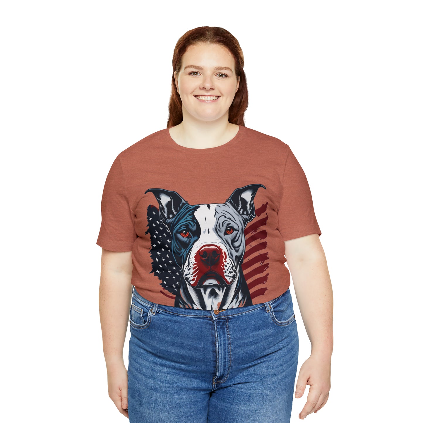 Pit bull 4th of July Unisex Jersey Short Sleeve Tee Patriotic