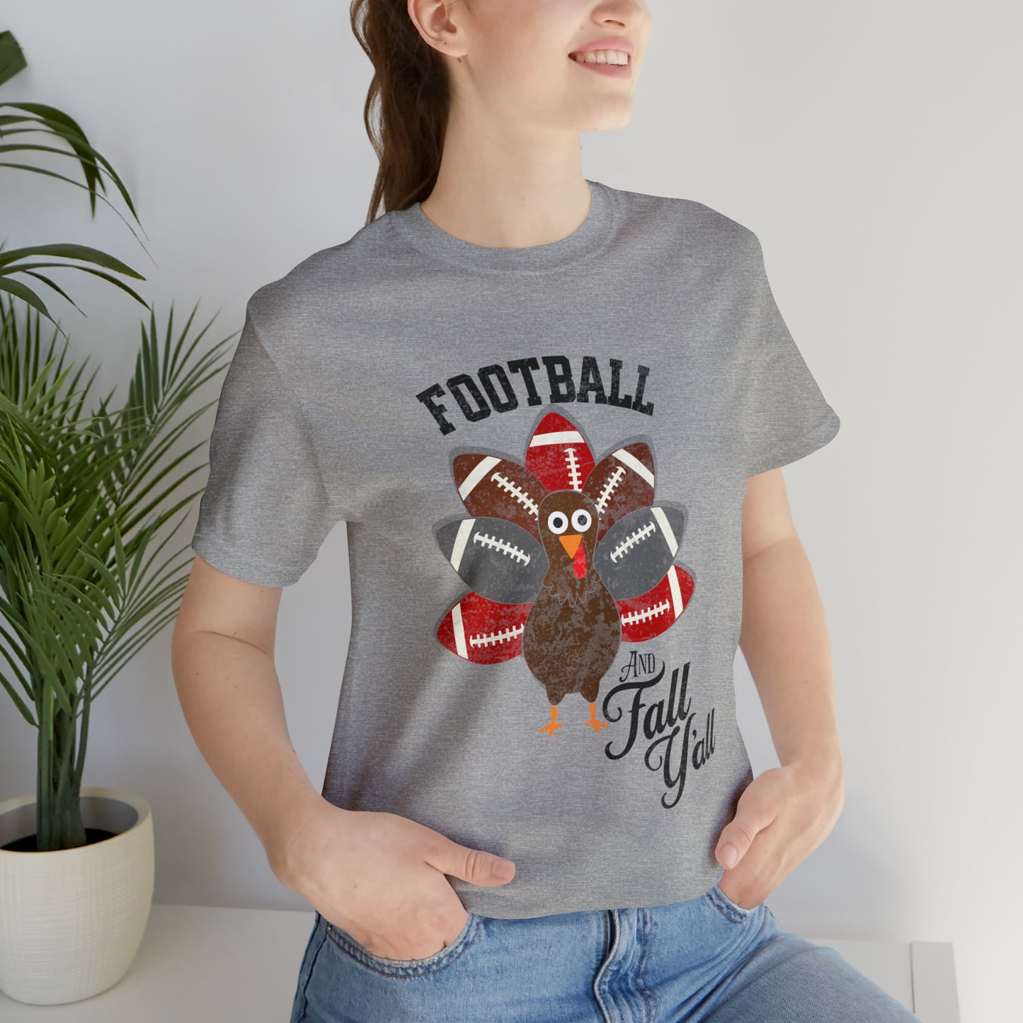 Vintage Red and Gray Football Short Sleeve Tee, Football and turkey shirt, Ohio State