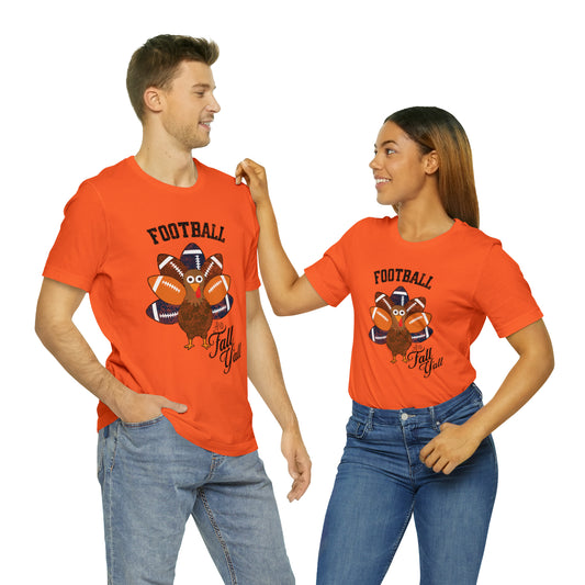 Vintage Dark Blue and Orange Football and Fall Short Sleeve Tee, Football and turkey shirt, Auburn