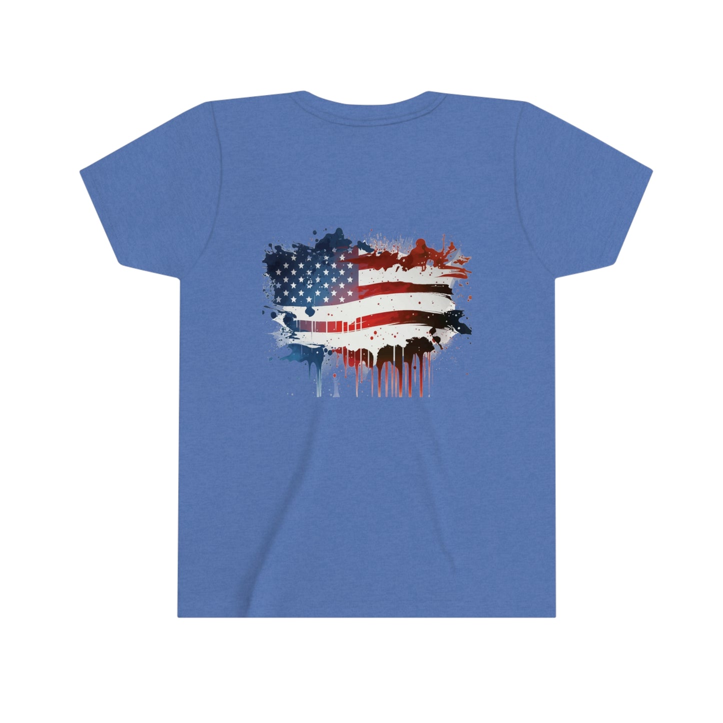 T-Rex July 4th Youth Short Sleeve Tee Patriotic American Flag Dinosaur t-shirt