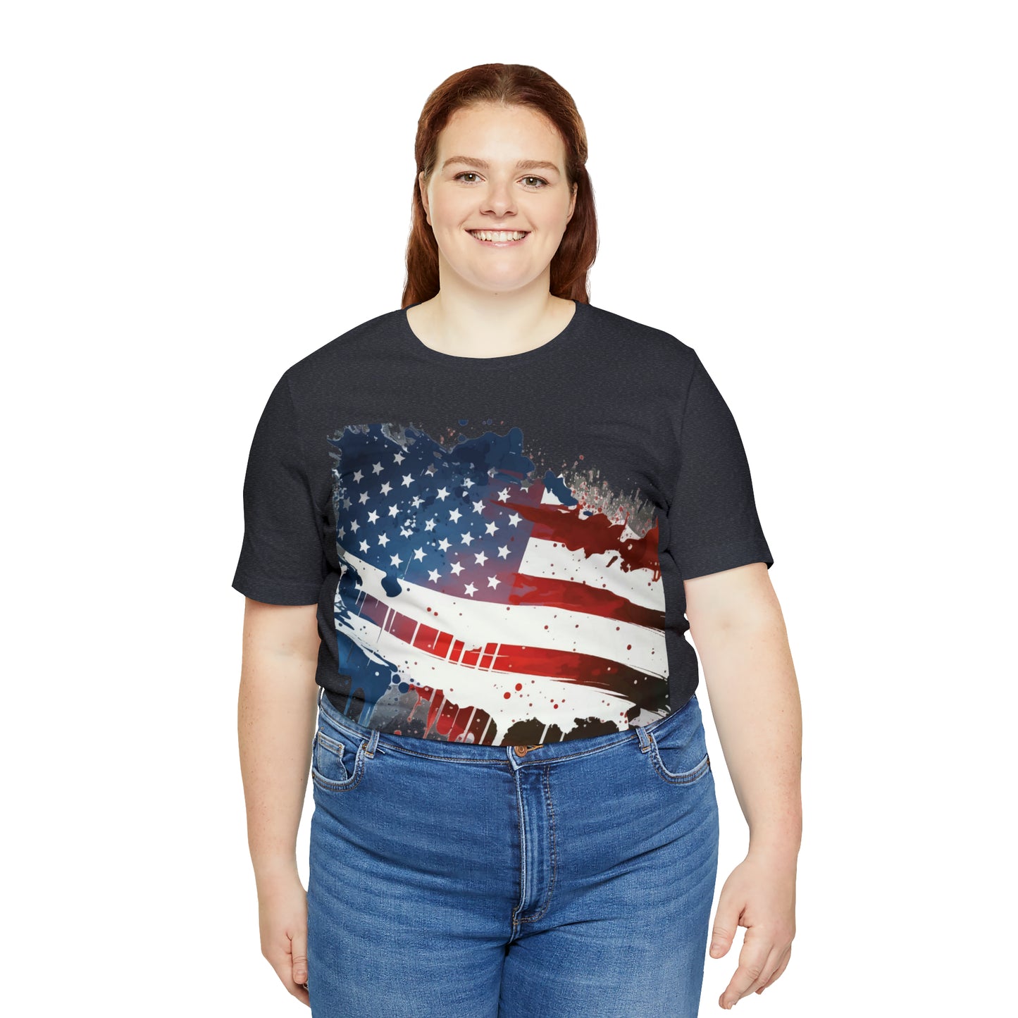 American Flag Unisex Jersey Short Sleeve Tee Patriotic July 4th