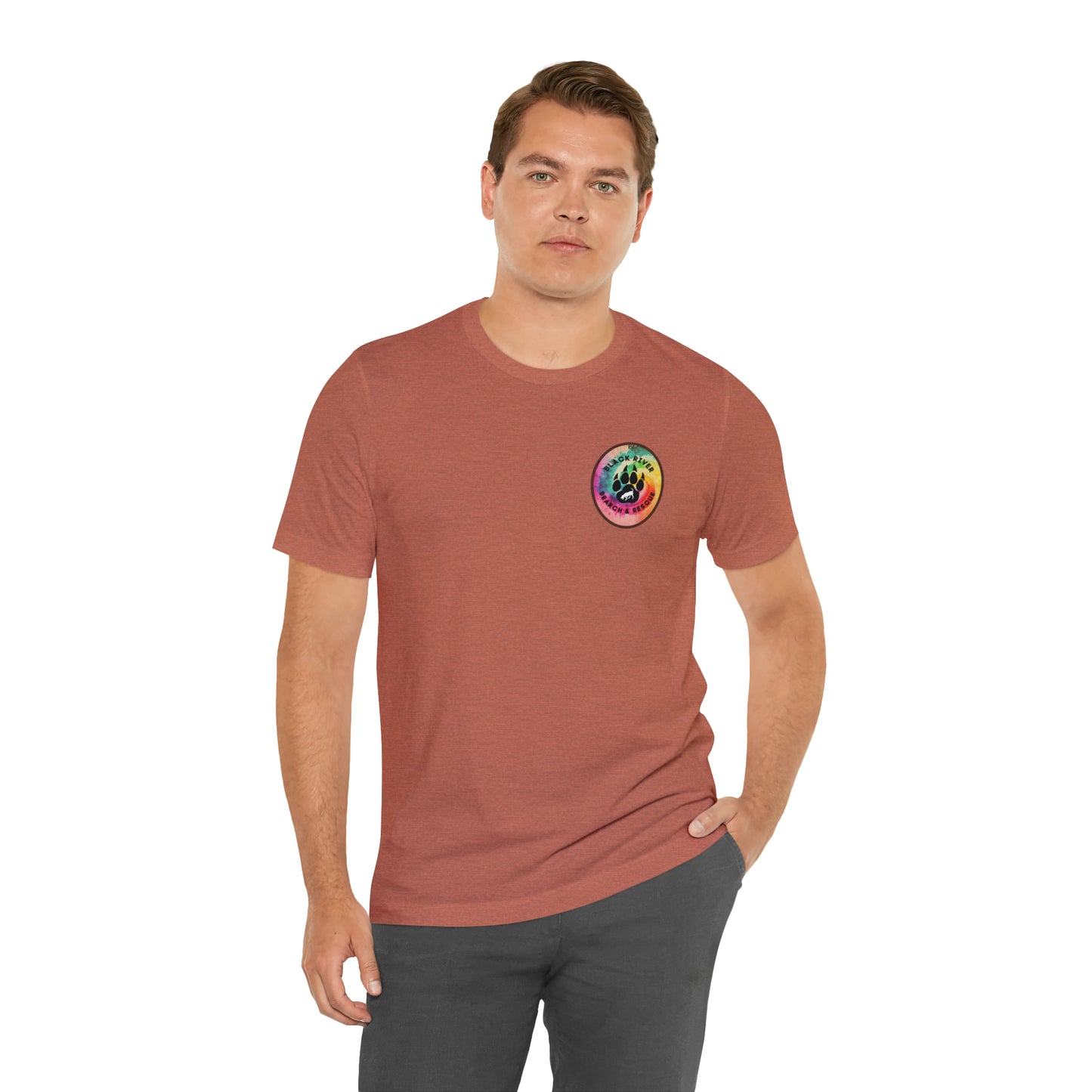 Tie Dye Black River Search & Rescue Logo Unisex Jersey Short Sleeve Tee