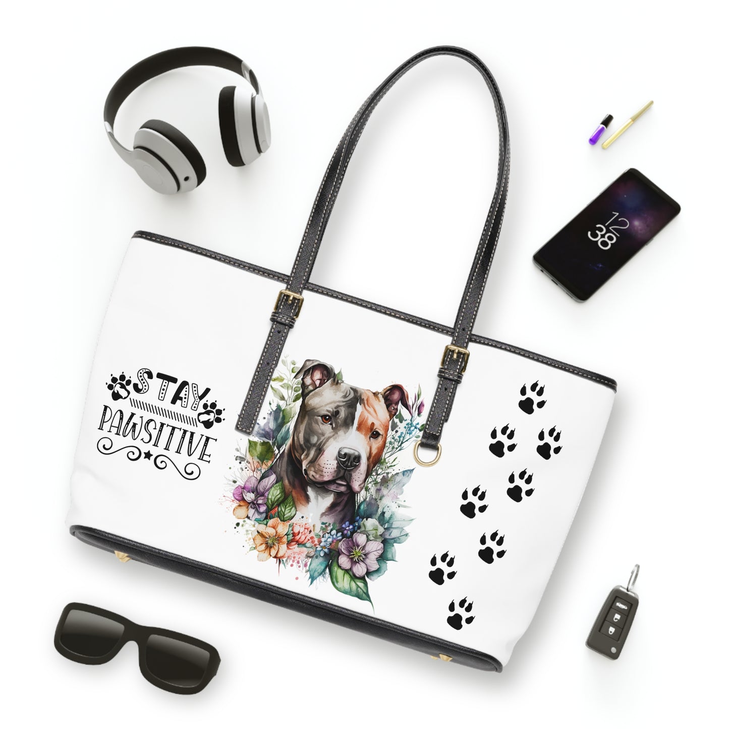 Pitbull Leather Shoulder Bag You had me at Woof Stay Pawsitive