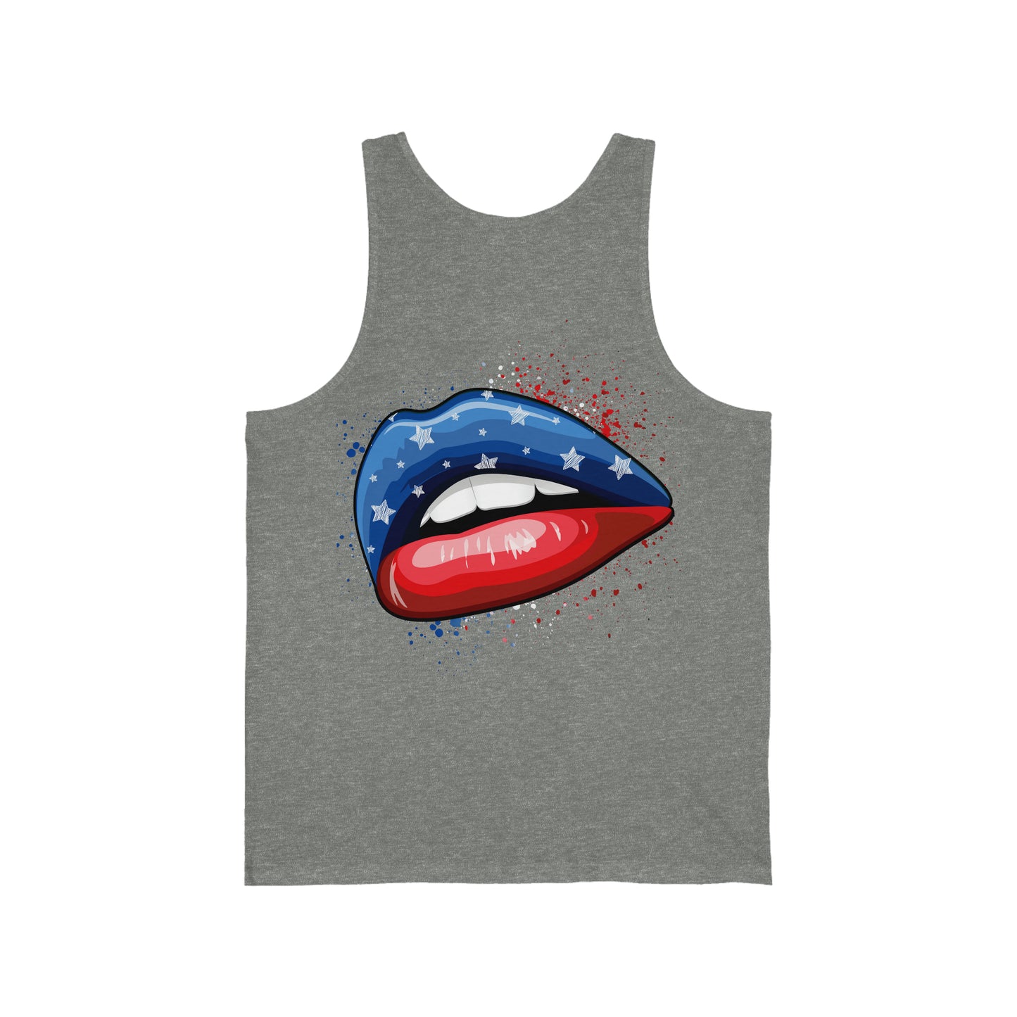 4th of July Lips Unisex Jersey Tank Patriotic