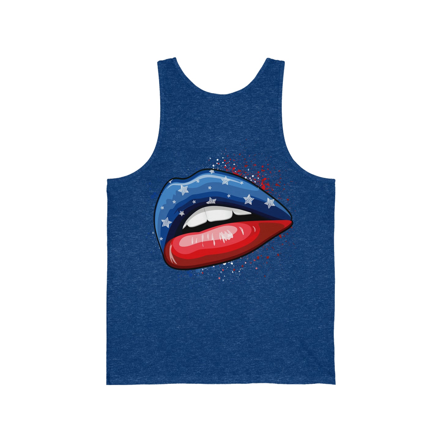 4th of July Lips Unisex Jersey Tank Patriotic