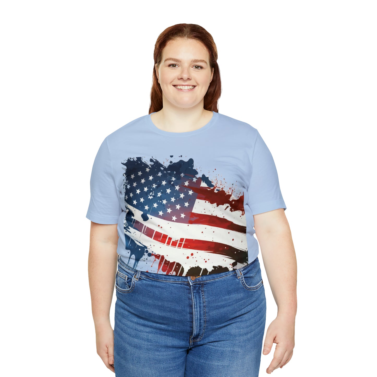 American Flag Unisex Jersey Short Sleeve Tee Patriotic July 4th