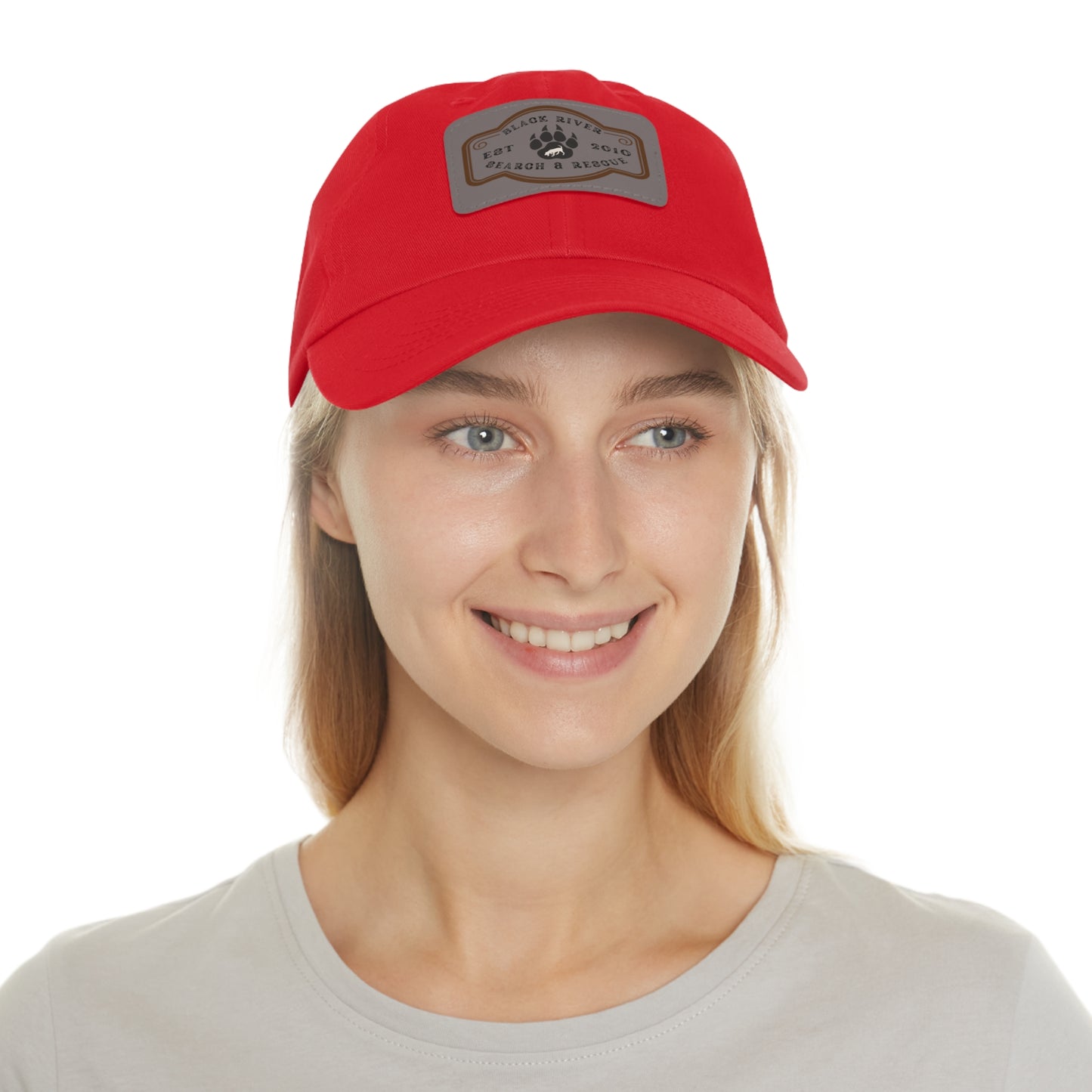 Black River Search & Rescue Logo Unisex Hat with Leather Patch (Rectangle), Multiple colors