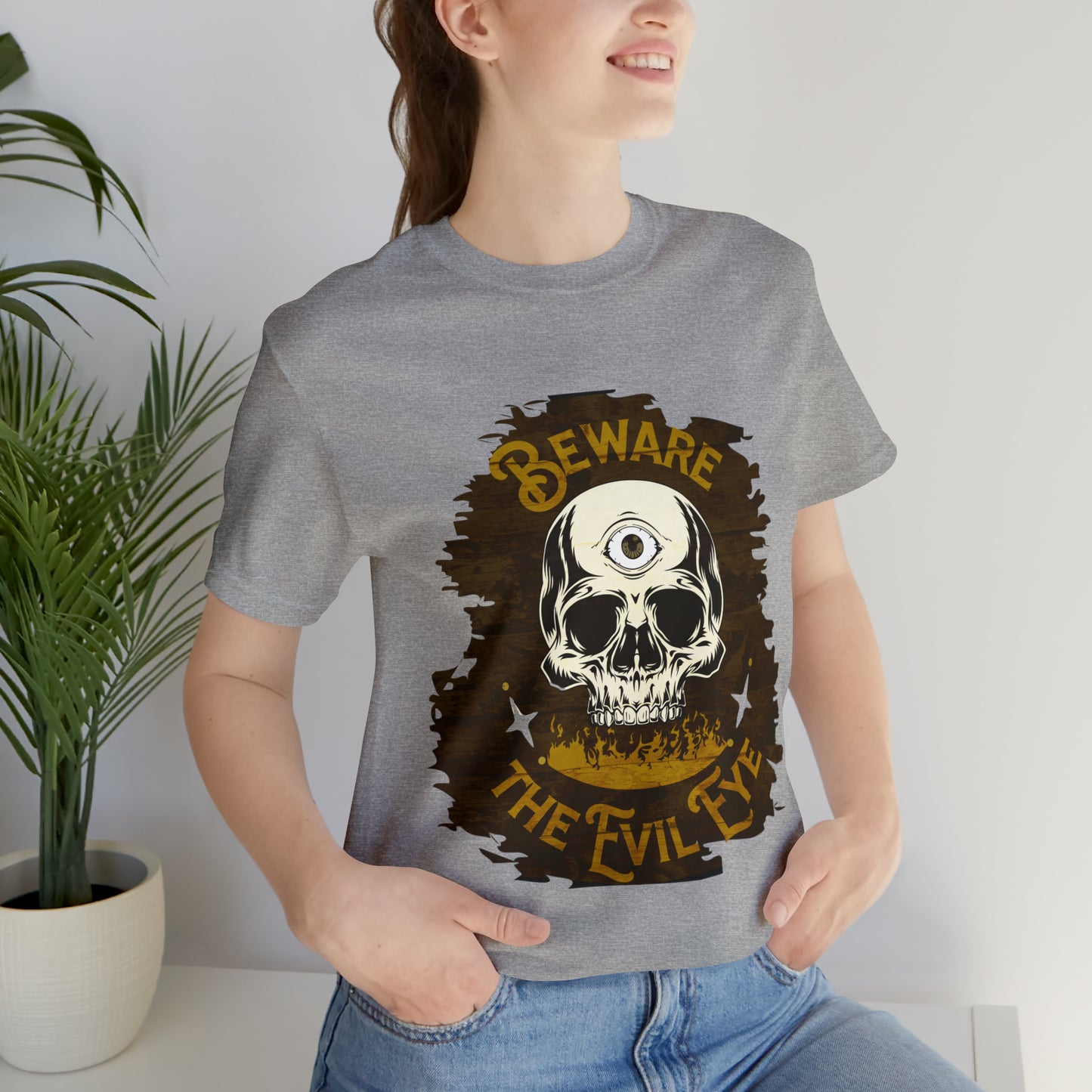 Brown Evil Eye Halloween Shirt, Halloween shirt, Skull Shirt