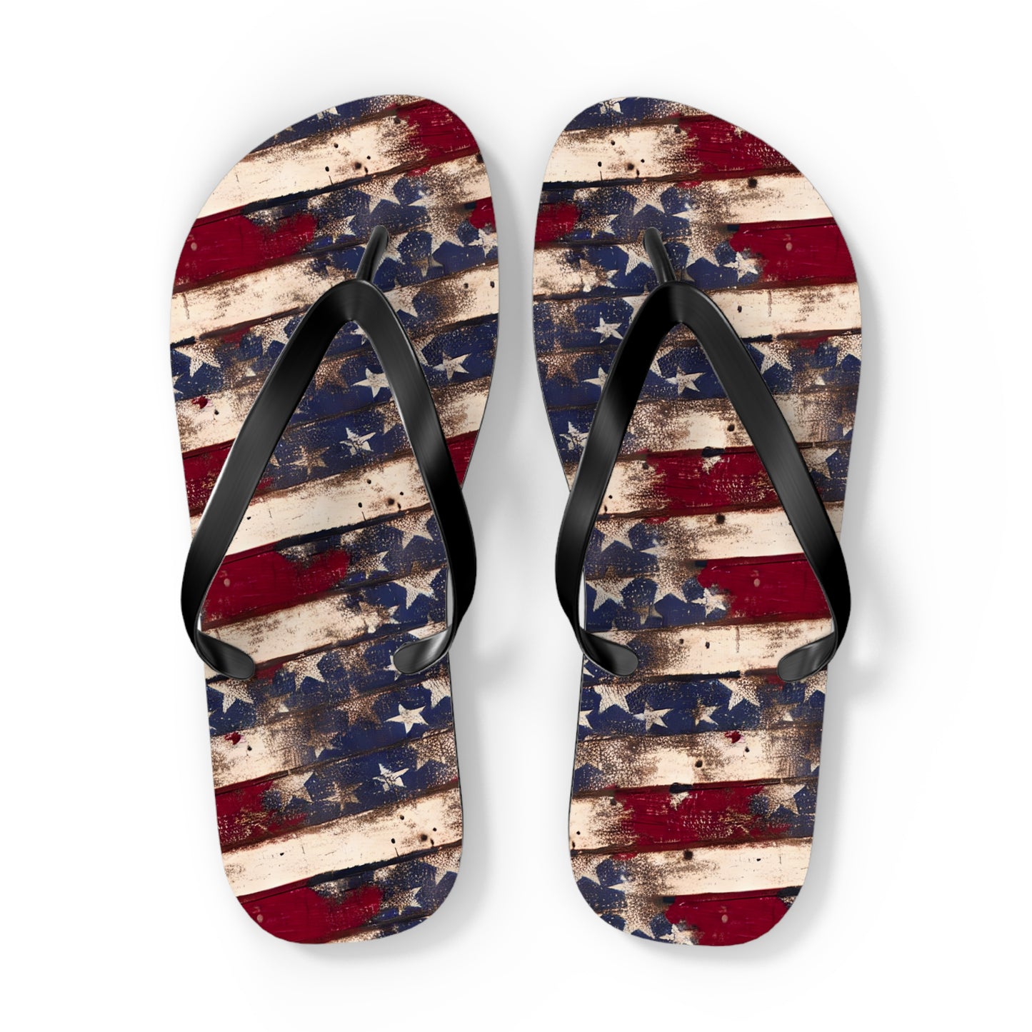 Distressed Retro Flag Flip Flops