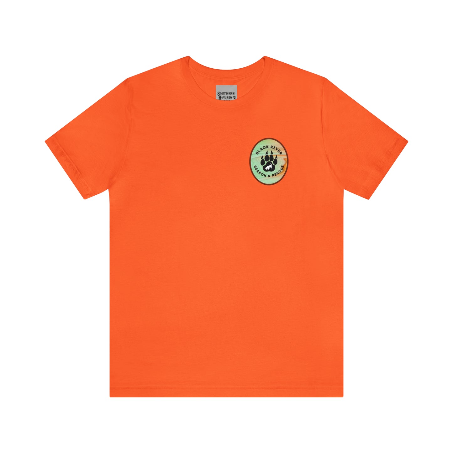 Green and Peach Marble Black River Search & Rescue Logo Unisex Jersey Short Sleeve Tee