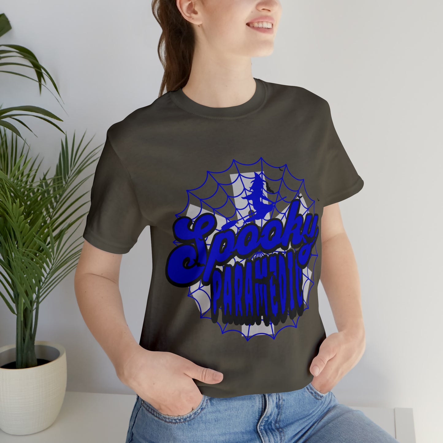 Fun Halloween Paramedic Shirt, Halloween shirt, Blue Spooky Paramedic shirt, Paramedic gift