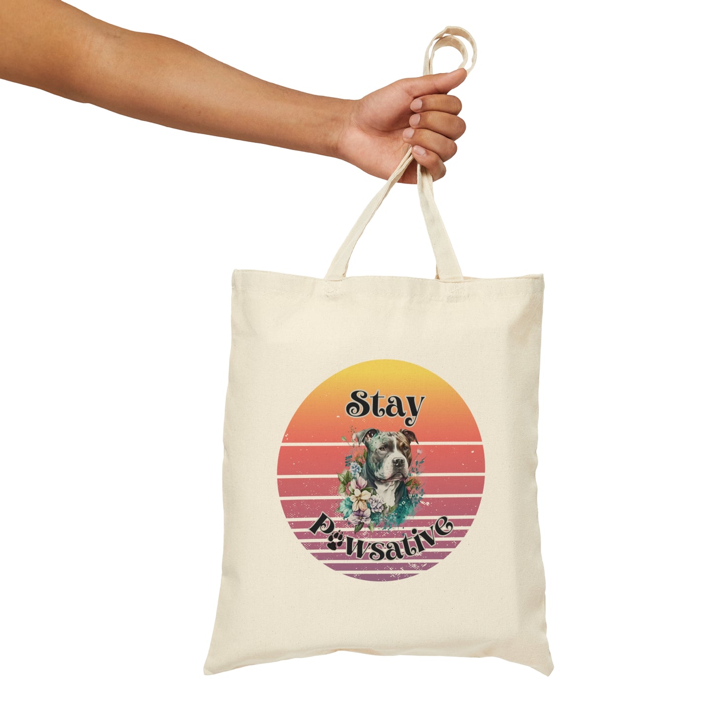 Pitbull Cotton Canvas Tote Bag