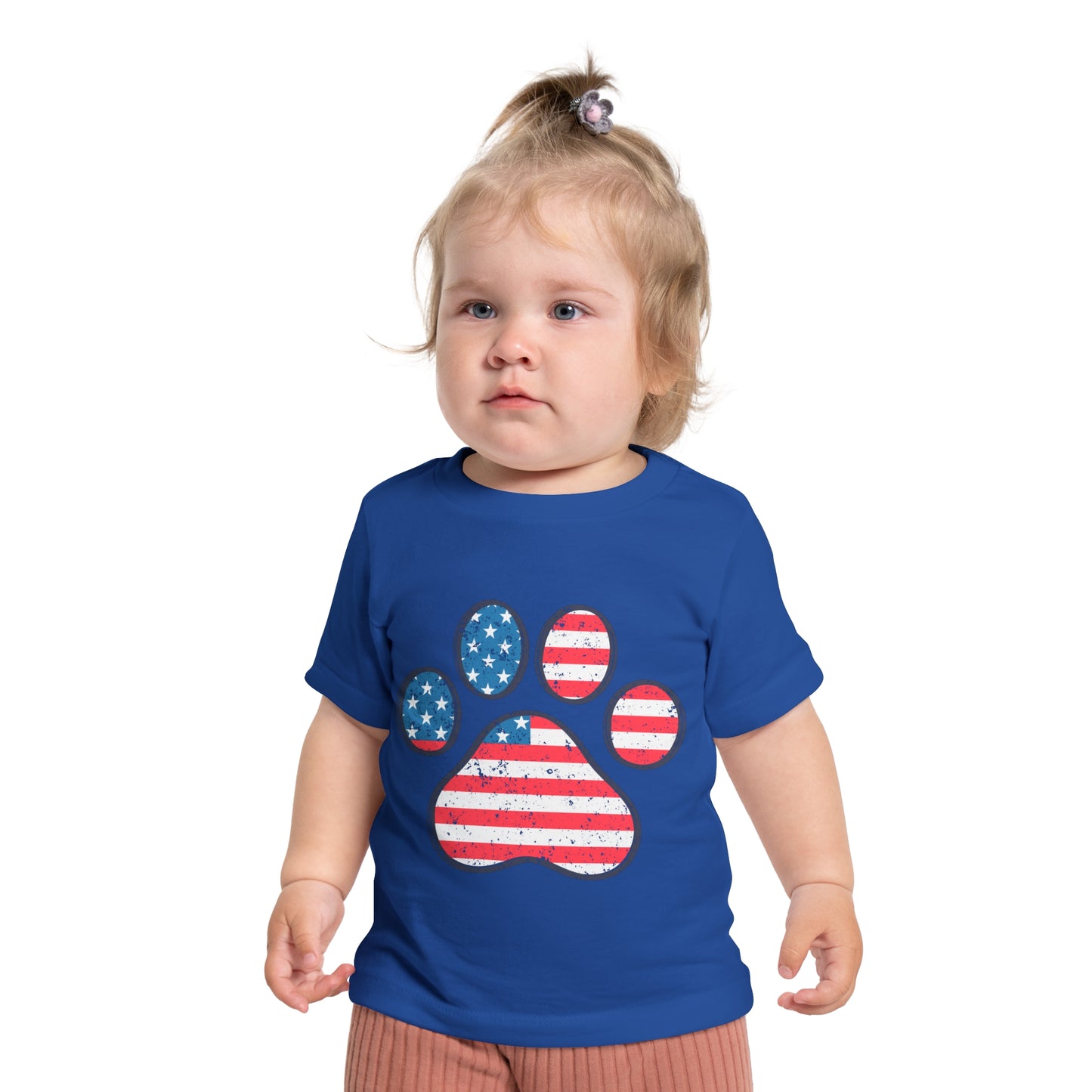 Paw Print Flag Baby Short Sleeve T-Shirt Patriotic