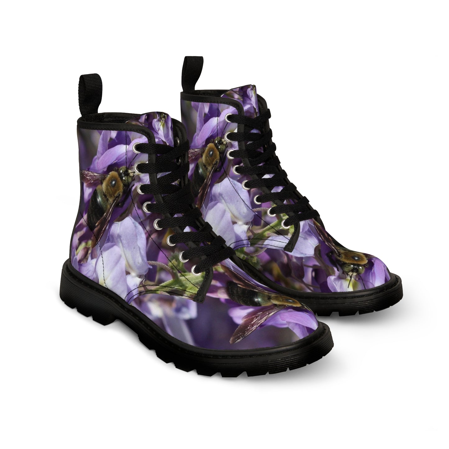 Women's Canvas Boots, Purple Wisteria, Bumblebee