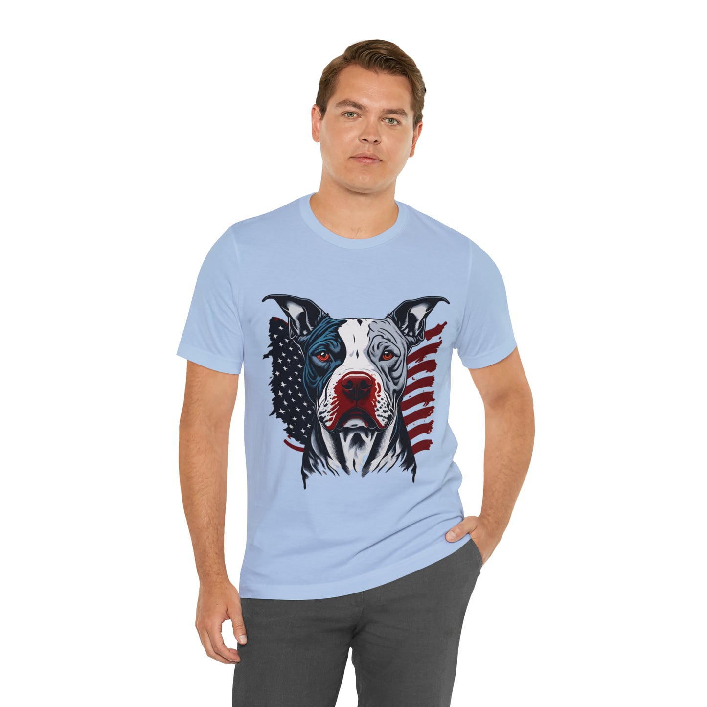 Pit bull 4th of July Unisex Jersey Short Sleeve Tee Patriotic