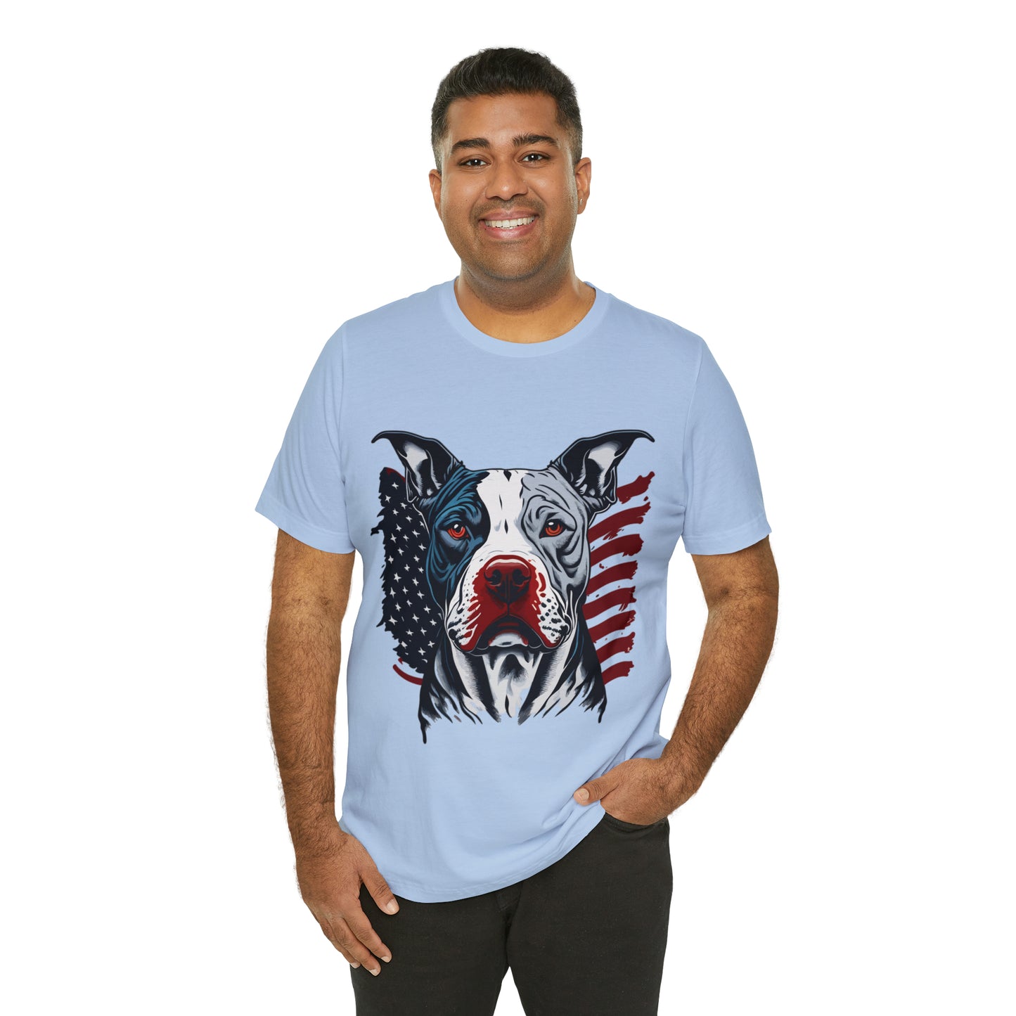Pit bull 4th of July Unisex Jersey Short Sleeve Tee Patriotic