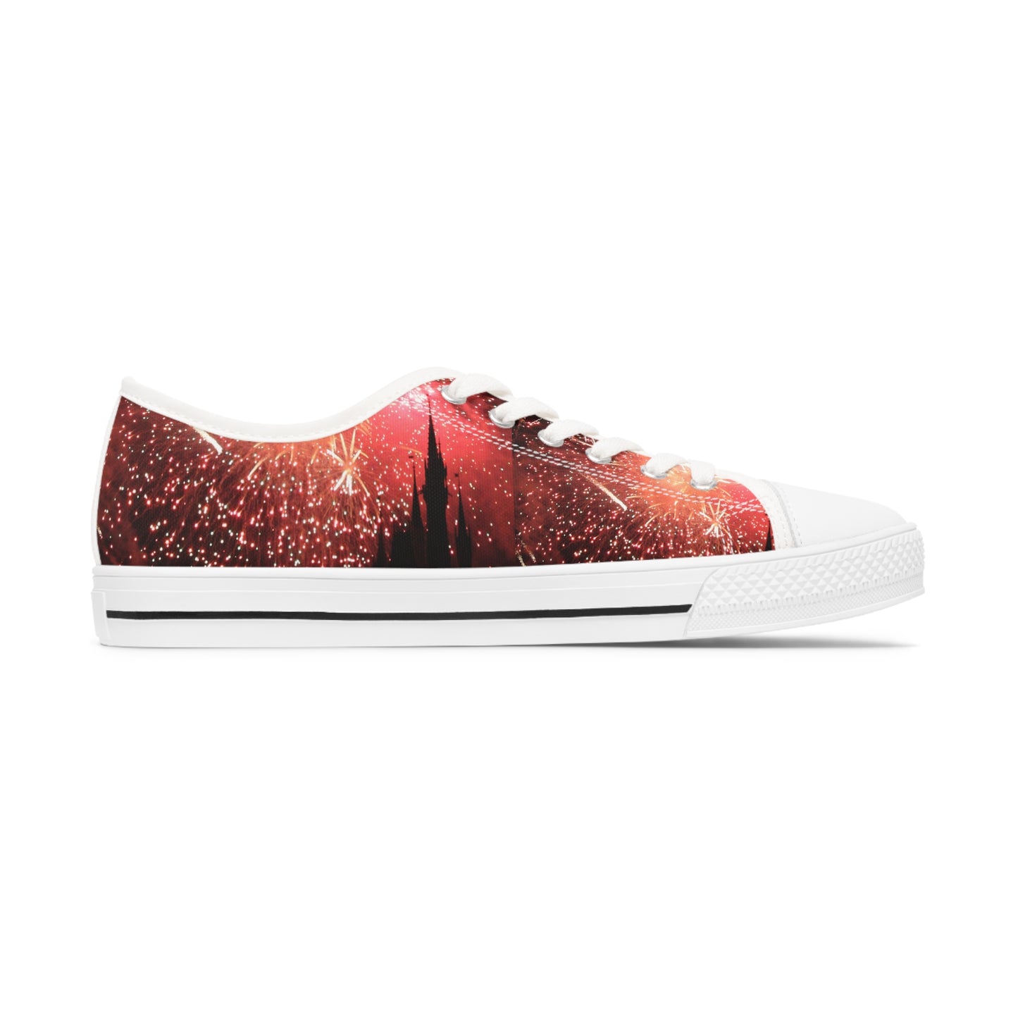 Women's Low Top Sneakers, castle, fireworks