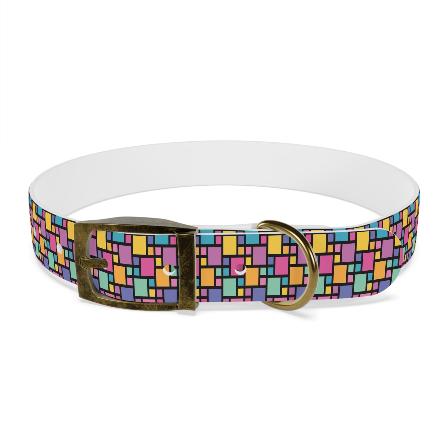 Retro Multicolor Plaid Dog Collar