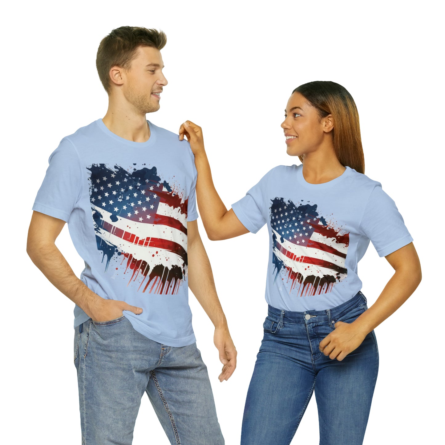 American Flag Unisex Jersey Short Sleeve Tee Patriotic July 4th