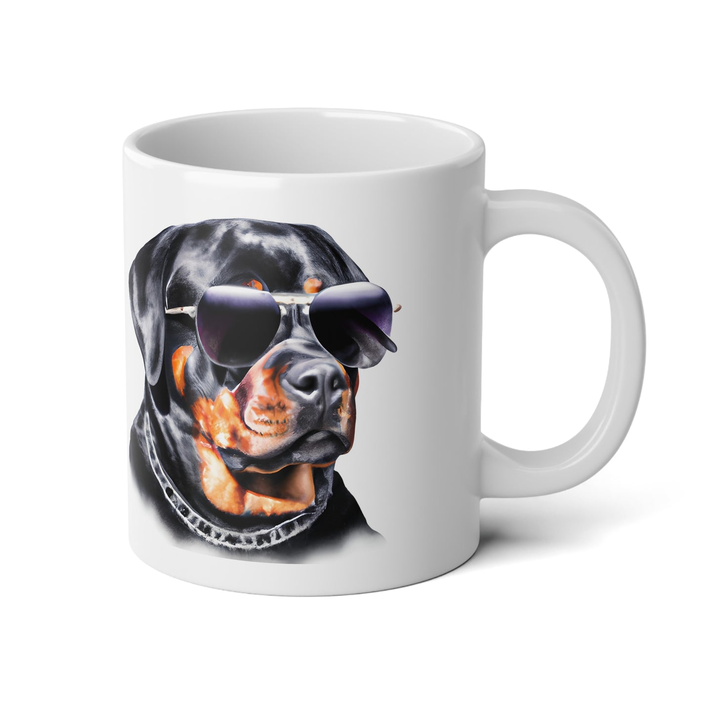 Jumbo Mug, 20oz, Rottweiler with sunglasses