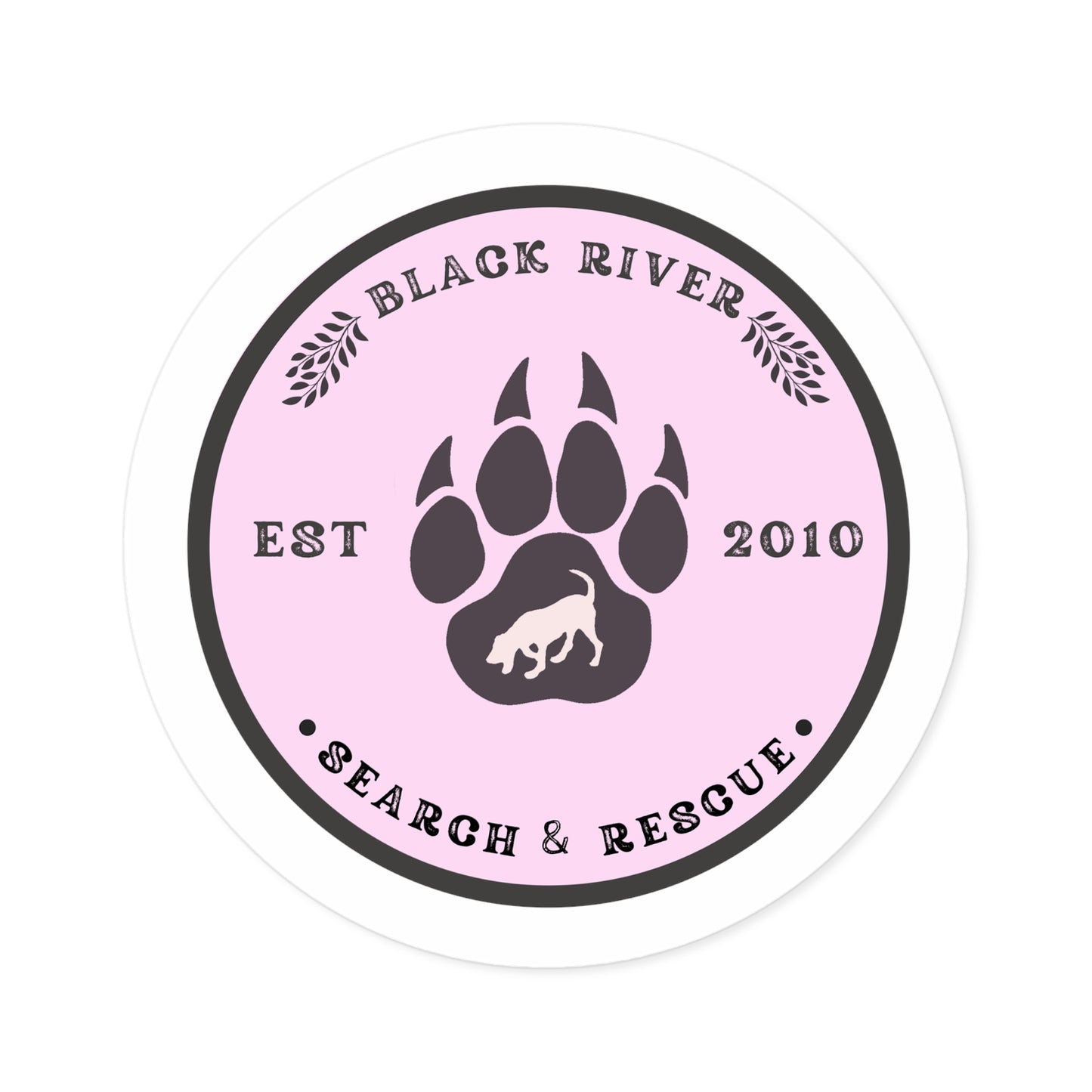 BRSAR Logo Round Stickers, Indoor\Outdoor, Multiple sizes, Light Pink