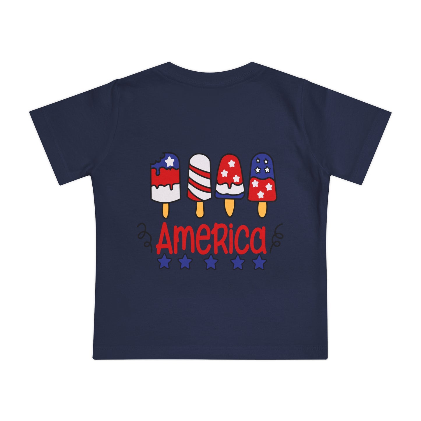 Red White and Cute 4th of July Baby Short Sleeve T-Shirt Patriotic