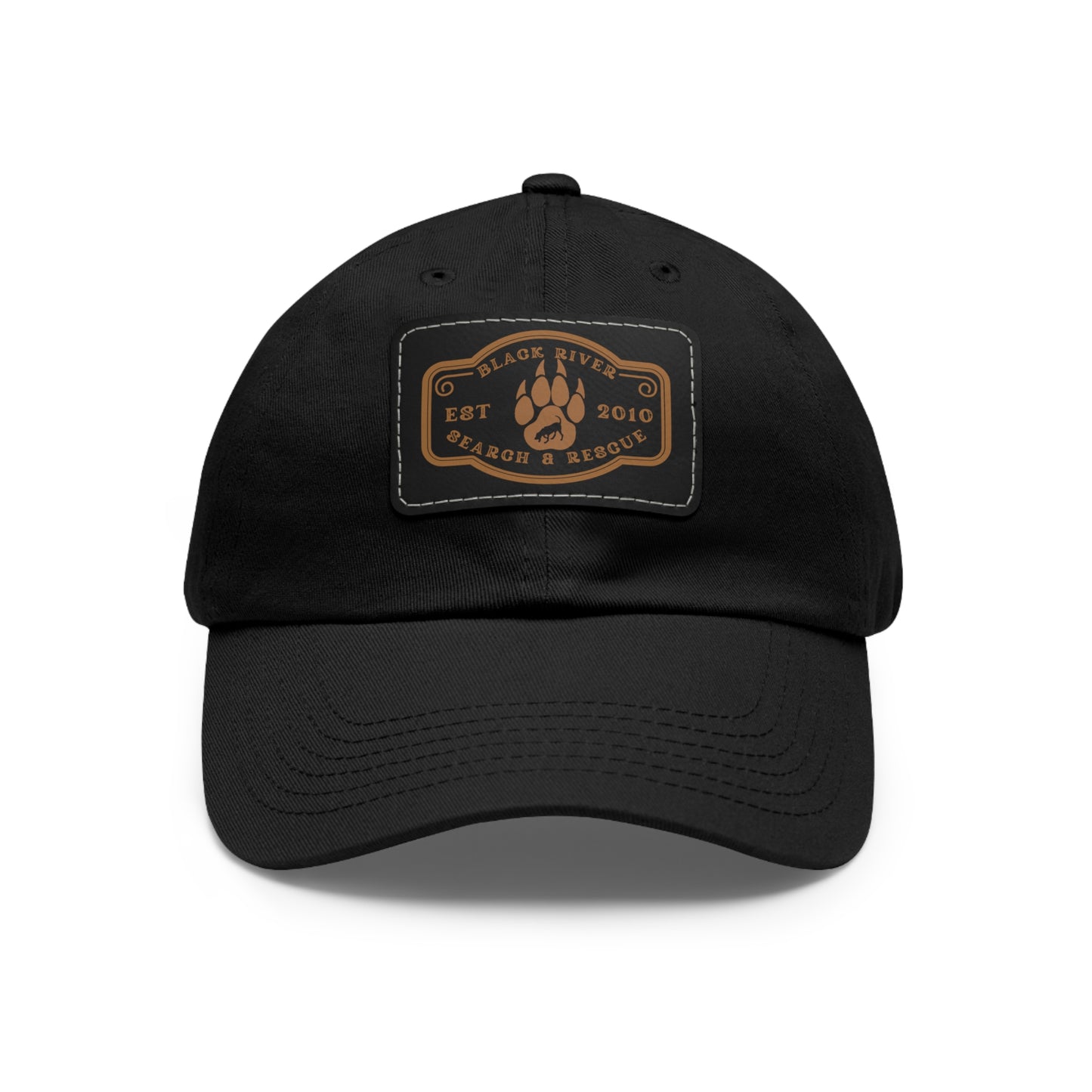 Black River Search & Rescue Logo Unisex Hat with Leather Patch (Rectangle), Multiple colors