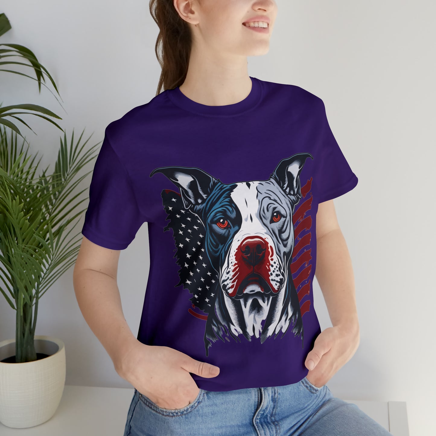Pit bull 4th of July Unisex Jersey Short Sleeve Tee Patriotic