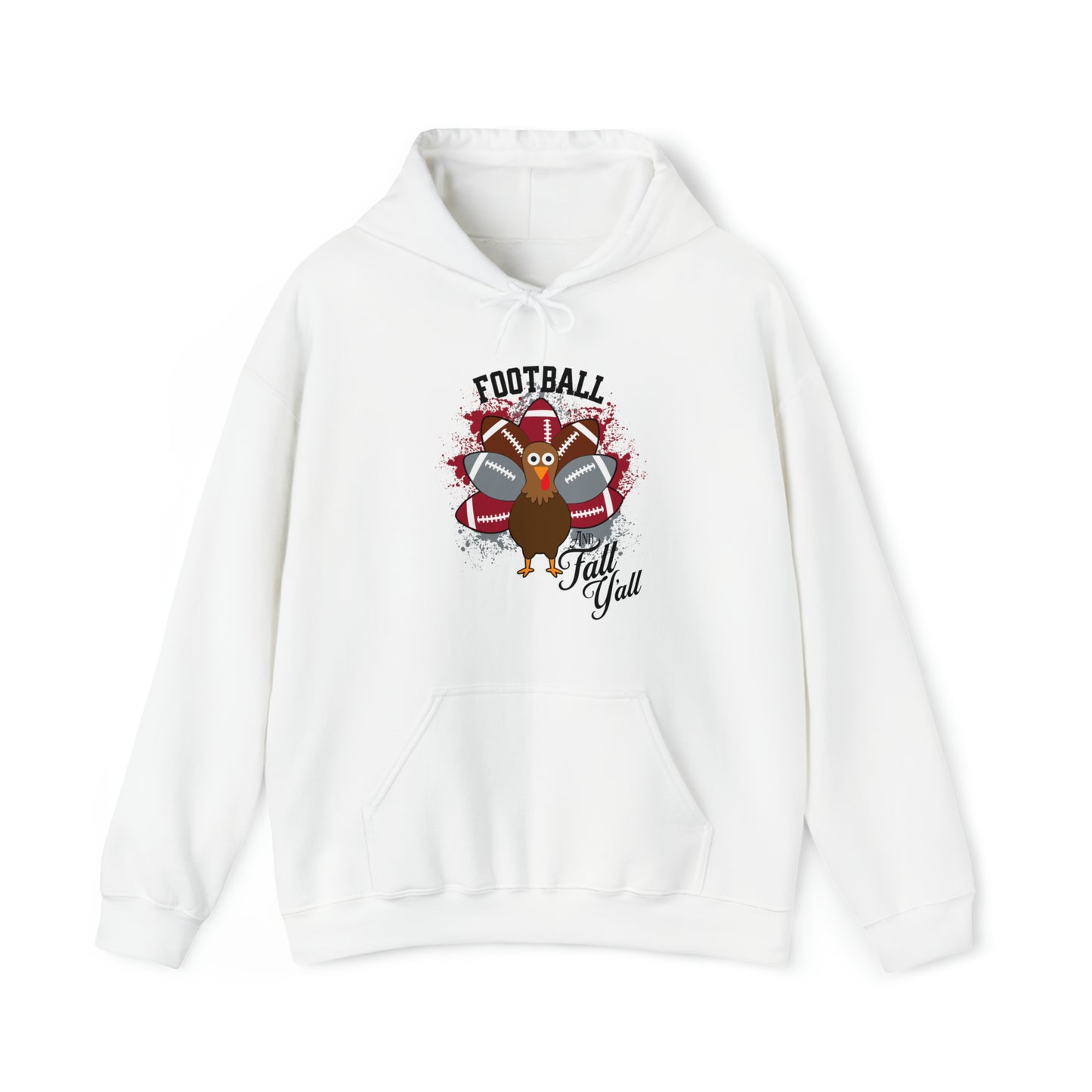 Custom Crimson and Gray Football and Fall Hooded Sweatshirt