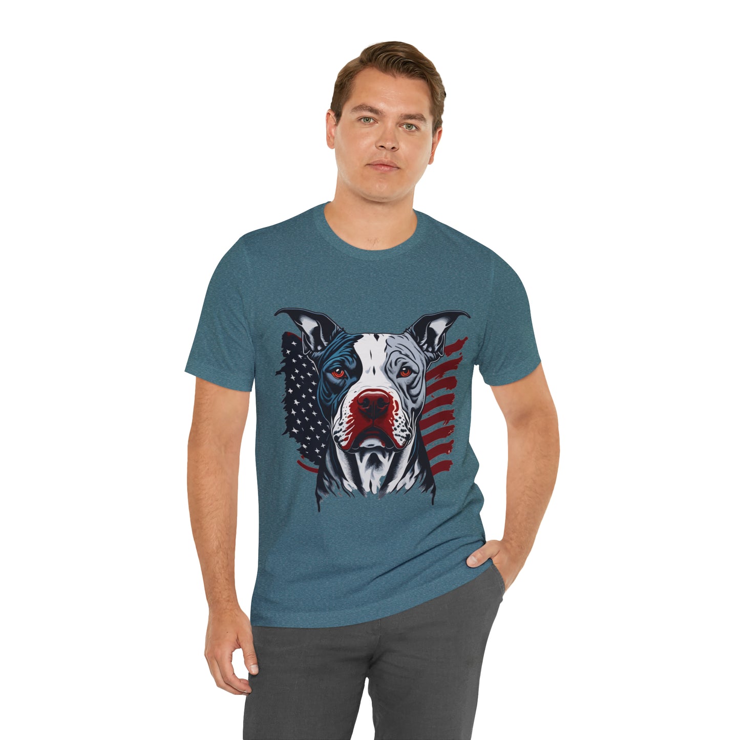 Pit bull 4th of July Unisex Jersey Short Sleeve Tee Patriotic
