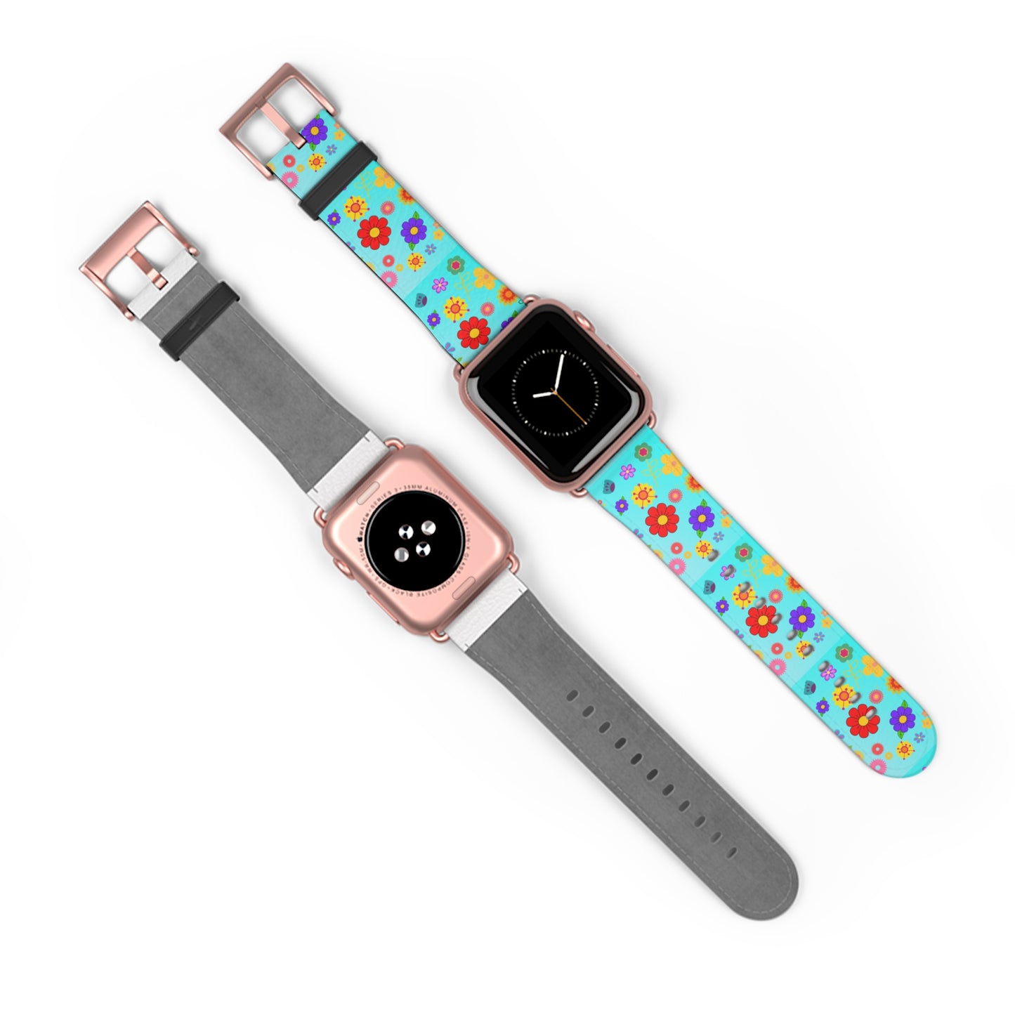 Retro Floral Turquoise Apple Watch Band