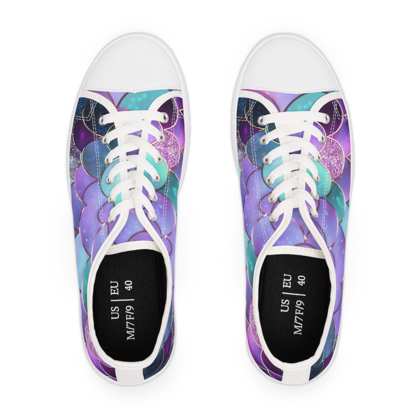 Women's Low Top Sneakers, Mermaid, purple