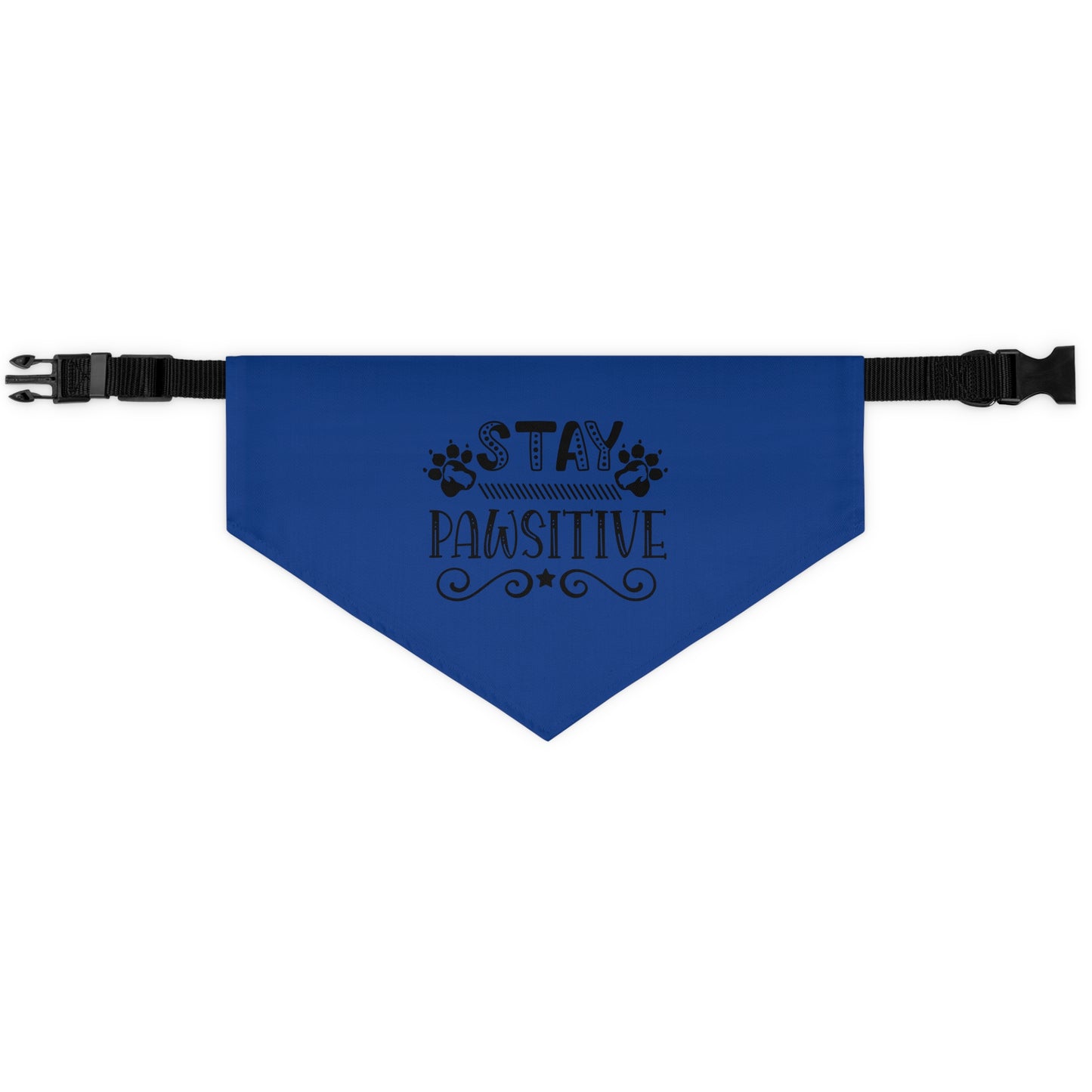 Pet Bandana Collar, Stay Pawsitive, Dark Blue