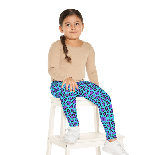 Kids Leggings Leopard print blue purple small print