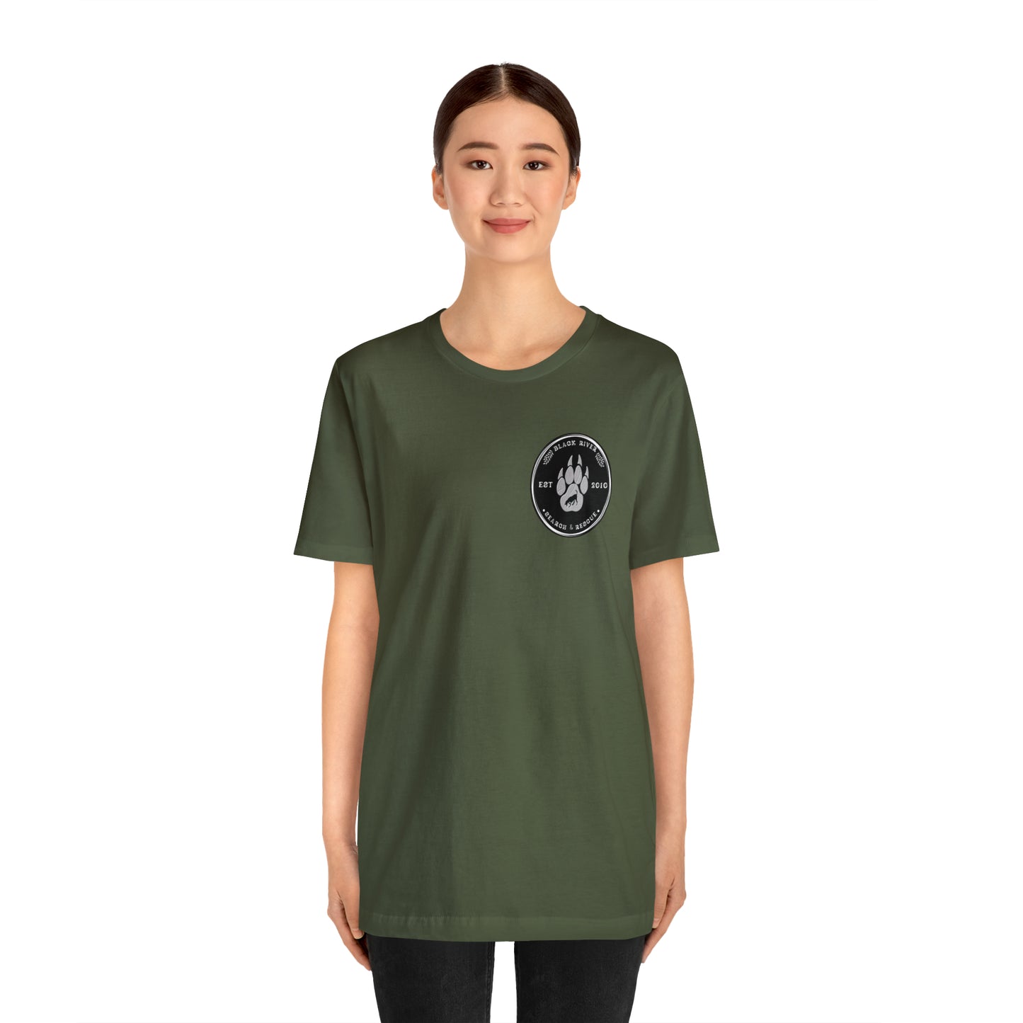 Black River Search & Rescue Logo Black Unisex Jersey Short Sleeve Tee