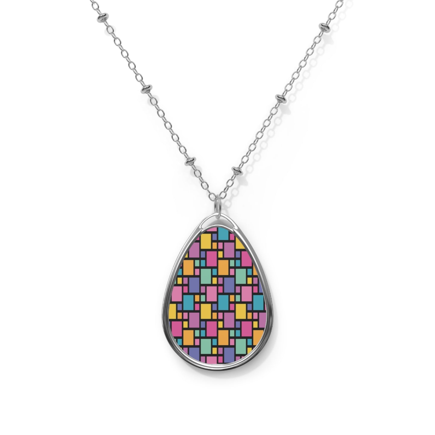 70's Basket Weave Oval Necklace