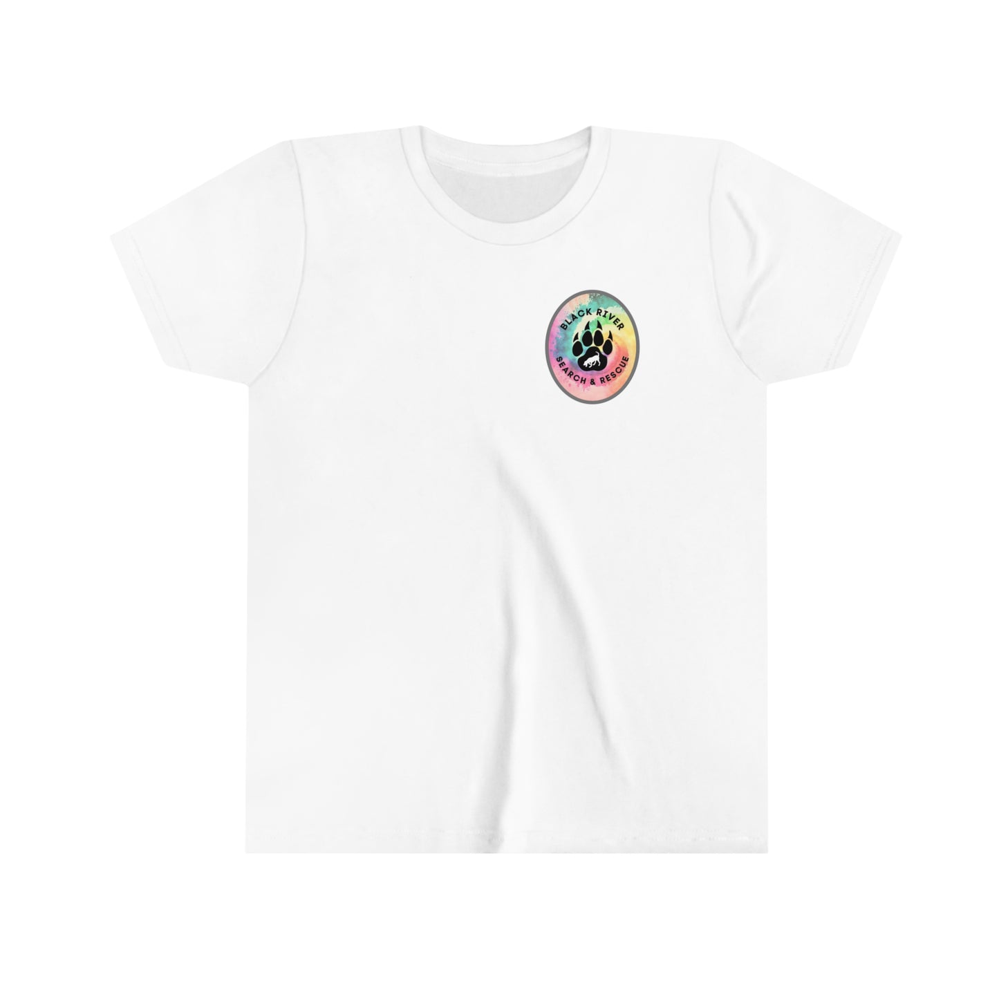 Tie Dye Black River Search & Rescue Logo Youth Short Sleeve Tee