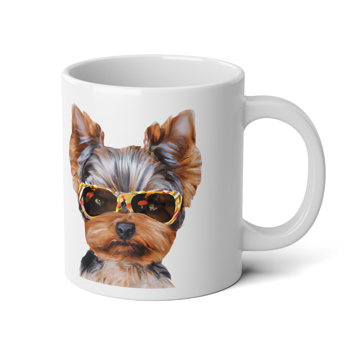Jumbo Mug, 20oz, Yorkie with sunglasses