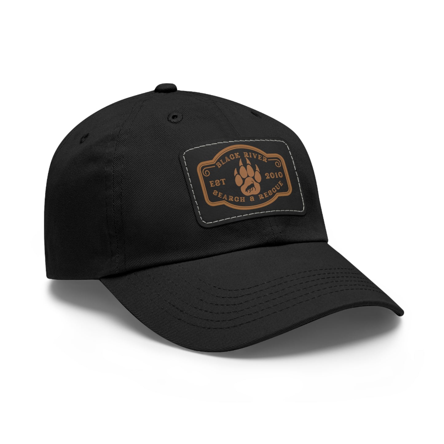 Black River Search & Rescue Logo Unisex Hat with Leather Patch (Rectangle), Multiple colors