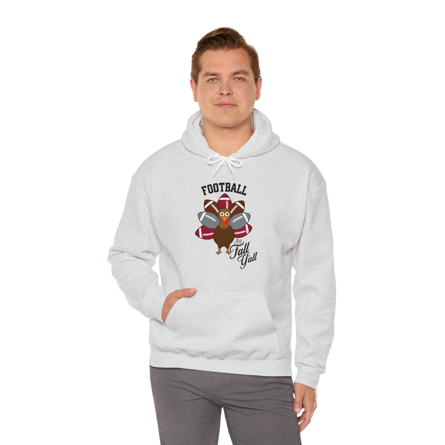 Custom Crimson and Gray Football and Fall Hooded Sweatshirt