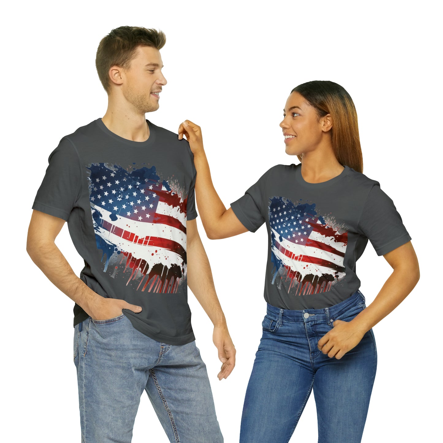 American Flag Unisex Jersey Short Sleeve Tee Patriotic July 4th