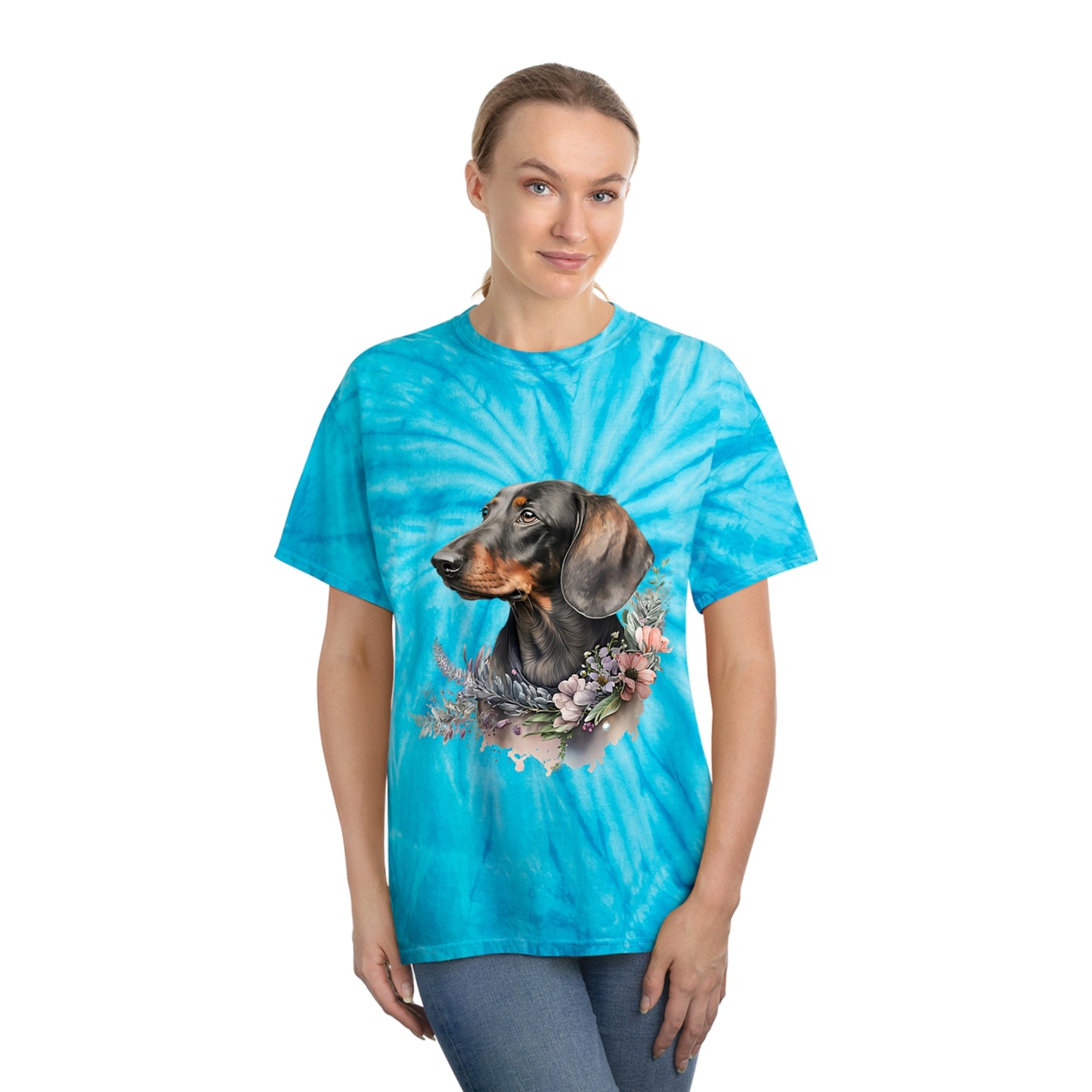 Dachshund pawprint Love Tie-Dye Tee, Cyclone