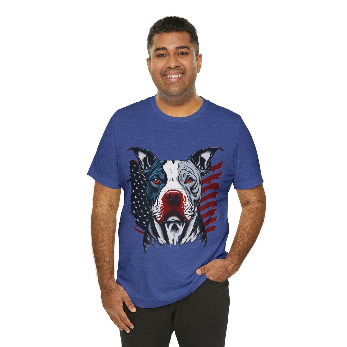 Pit bull 4th of July Unisex Jersey Short Sleeve Tee Patriotic