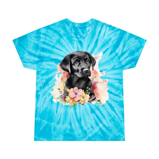 Black Lab pawprint Love Tie-Dye Tee, Cyclone