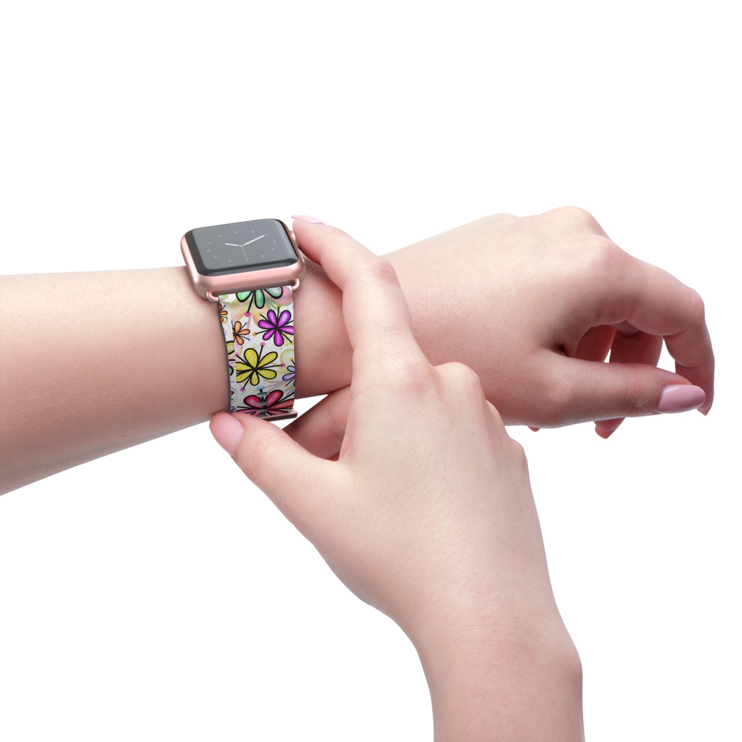 Retro flower multicolor Apple Watch Band floral